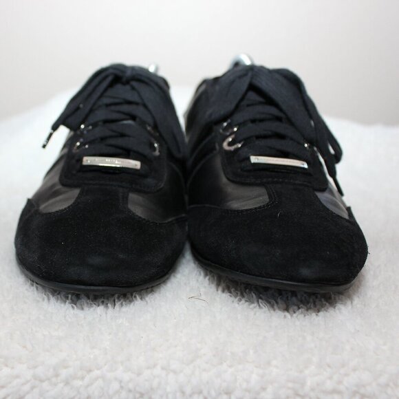 Allesandro Dell'Acqua Mens Black Leather Suede Low Trainers Shoes Size EU42 - Picture 5 of 13